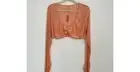 Skims Velvet Logo Glove Crop Top Color Peach Size 4X NWT