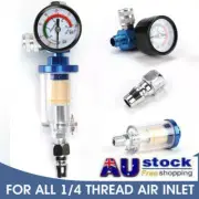 Mini Air Pressure Regulator Gauge Spray Gun In-Line Water Trap Filter Tools AU