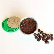 Reusable Coffee Capsule Filter Cup Stainless Steel Reusable Refillable Coffee Pods Capsule Filter Cup Accessories Fit with Cleaning Brush and Measuring Spoon