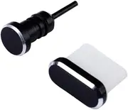 DECORNIJIA 2pcs Earphone Jack Type C Charging Port Plug Black Durable Design Protects Against Dust and Grime Easy to Install and Remove