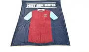 USP Unisex's West Ham Utd FC Team Ultimate Luxury Fleece Throw Blanket, Navy, 178 x 153 cm