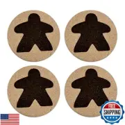 Plain Meeple - Board Game Coasters (qty 4)