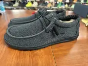 Size 8 Men's Hey Dude Wally Sox Micro Total Black Comfort Shoes.