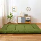 Green Japanese Shiki Futon Mattress Floor Mattress, Roll up Guest Mattress Floor