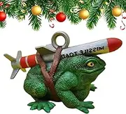 PEXIOAN Christmas Missile Frog Toad Holiday Ornament, Rocket Frog Pendant, Unique Pun Gag Gift, Unforgettable Gift