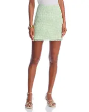 Aqua Tweed Mini Skirt