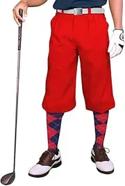 Red Microfiber Golf Knickers (Plus Fours) for Men