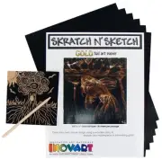 Skratch n' Sketch Gold Foil Scratch Paper, 50 Sheets