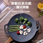 電陶爐烤盤 燒烤盤 不沾烤盤 韓國烤盤 多功能烤盤 韓式麥飯石烤肉盤不粘戶外露營燒烤盤烤肉鍋傢用便攜卡式爐鐵闆燒