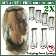 2X MOSQUITO FLY HEAD NET INSECT MESH HAT BEE BUG MOZZIE OUTDOOR FISHING FLYNET