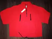 VS Pink polar fleece cropped half zip brand new size small red