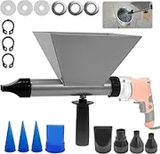Electric Mortar Grout Gun, Portable Cement Grouting Machine, Reusable Cordless Caulking Applicator Finishing Tool with 8 Nozzles (Without Electric Drill) (1) (XA017a)