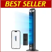 Compact 90° Oscillating Tower Fan – 12Hr Timer, Remote & Touch Control – 40"