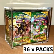 [36 Packs] Evolving Skies Booster Packs + Acrylic Case Pokemon Card | SEALED