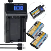 2x Battery +LCD Charger For PENTAX Digibino DB100 DB200 K100D K100D Super K110D