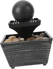 Cabilock Small Fountain Decor Desktop Water Fountain Solar Water Pump Water Fountain Outdoor Desk Water Fountain Water Feature Mini Party Waterfall Tabletop Spout Resin Black