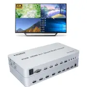 4K @ 60HZ 4 Ports KVM Switch HDMI Multi-Viewer Seamless Switch 4X1 HDMI Quad ...