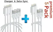 5 x Fast USB Cable Charger cord Charging For iPhone 7 8 X 11 12 13 Pro ipad A+