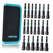 Impact Drill Driver Bit Set 1/4", Metric and SAE 20PCS Magnetic Nut Driver Set