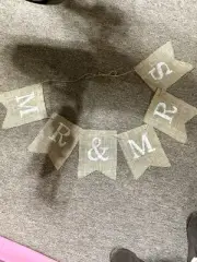 Mr And Mrs Burlap Banner Wedding Bunting Banner For Wedding Photo Props Backdrop