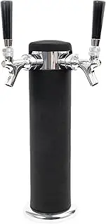 Beer Tower Cooler Insulator, Kegerator Tower Insulator for 3” Diameter Double Tap Draft Beer Tower, Stretchy Neoprene Beer Tower Cooler Sleeve, Kegerator Beer Tower Cover Keg Tower Insulator