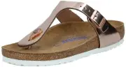 Birkenstock Womens 10 Gizeh Thong Sandal Metallic Copper T-Post Soft Footbed SFB