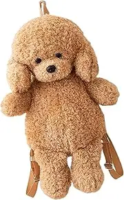 [Nixiara] Plush Animal Bag, Plush Animal Bag, Realistic and Adorable Dog Wallet for Women Girls School Outdoor Travel