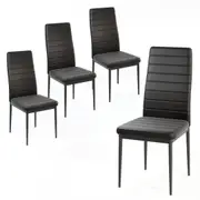 Giantex Set of 4 Dining Chair Upholstered Armless Chair w/Padded Backrest Black