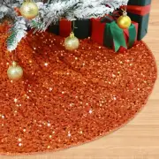 Orange Tree Skirt 60 Inches Large Sequined Christmas Tree Skirts Collar Burnt...