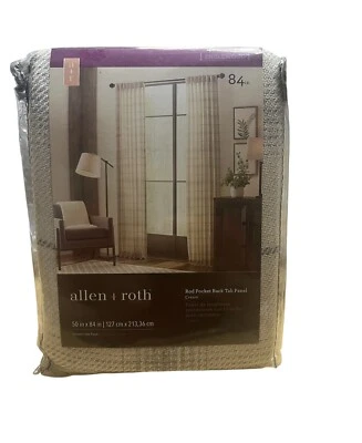 84-in Cream Polyester Light Filtering Back Tab Single Curtain Panel allen+roth
