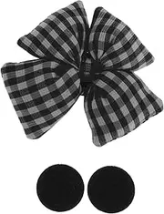 X AUTOHAUX Motorcycle Helmet Accessories Decoration Plaid Bows for Motorcycle Bicycle Skiing Helmets Black Fabric Stickers 1 Set