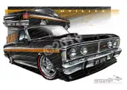 Ute XY UTE XY FALCON UTE ONYX BLACK A2 FRAMED PRINT (FT082O)