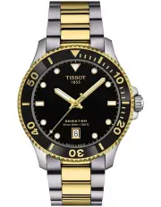 [Tissot] Seastar 1000 40mm T1204102205100 Watch in Black/Yellow Gold