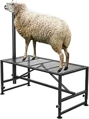 VEVOR Goat & Sheep Stand, 51x23 inch Livestock Stand, Metal Livestock Milking and Shearing Stand 21" to 33" Adjustable Height, with Headpiece and Nose Loop, 500lbs Loading Weight, Black