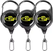 Fly Fishing Zinger Retractor Set - 3 Steel Cord Tools for Anglers