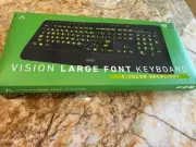 Azio KB506 Vision Large Font Keyboard 5-Color Backlight Gaming Keyboard New