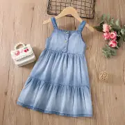 Easter Dress Size 6 Toddler Girls Sleeveless Solid Denim Beach Dress Dance Party