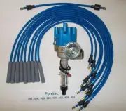 PONTIAC 350 389 400 455 BLUE Small FEMALE Cap HEI Distributor + USA PLUG WIRES