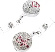 DIYEAH 2Pcs Portable Badge Reel Clamp with Retractable Design Badge Holder for Id Cards for Outdoor Use Easy to Carry and Organize