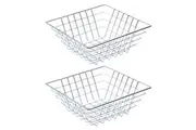 2PK Sandleford 20cm Display Basket Steel Wire Storage Square Organiser Chrome