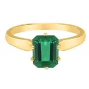 1.60CT Octagon Shape 100% Natural Zambian Emerald Ring In 14KT Yellow Gold