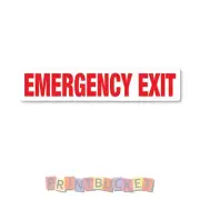 Emergency Exit sticker Red 200mm quality water/fade proof vinyl mini bus coach