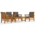 5-Piece Outdoor Lounge Set Garden Patio Deck Wood Timber Sofa Chairs Furniture