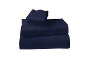 1000 Thread Count Cotton Rich Queen Bed Sheets 4-Piece Set in Navy