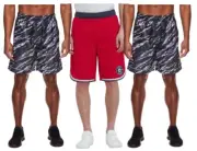 Lot of 3 New - AND1 Men's 8" & 10”Basketball Shorts - Sz XL - 2 Gray 1 Red