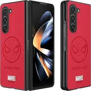 IRON SPIDER Case for Samsung Galaxy Z FOLD 5 5G, with Superhero character Compatible Galaxy Z FOLD 5 5G Leather Case RED