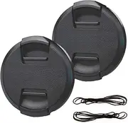 52mm Lens Cap for Nikon D5300 D3500 D850 D7500 Camera w/AF-S DX 18-55mm f/3.5-5.6G Lens, Fire Rock Lens Cover for Canon EOS 90D, Rebel T7 w/EF-M 55-200mm 18-55mm Lens-2Packs