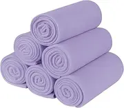 MAPLE HAVEN Fleece Throw Blankets 127 x 152 cm Pack of 6 Kids and Pet-Friendly Bulk Blanket Dog Cat, for Sofa Home Bed Dorm Office Outdoors Wedding Gift, Soft Warm Lightweight, All Season (Lavender)