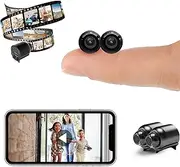 Lookasong Mini Camera, Topmartaz Lookasong Mini Full HD 4k Security Camera with Night Vision, Coin-Sized Easy-to-Install Remote Monitoring, for Home/Office/Baby (Black x 2)