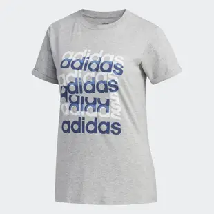 ADIDAS 愛迪達 休閒系列女款滿版LOGO 3D設計修身短T 休閒運動短袖 短袖 短T FM6156 廠商直送